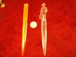 Pair Of Old Vtg Letter Openers, Including 'clear' Fuller Brush Man, Advertising. Fixed Price $12.99.