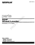 Caterpillar 924F Wheel Loader Parts Catalog Manual XEBP7348. Fixed Price $145.00.
