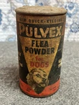 1950 S Pulvex Flea Powder Tin. Fixed Price $12.50.