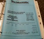 Industries 30G Marklift Scissor Parts Operator & Maintenance Manual. Fixed Price $132.16.