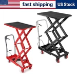Double Scissor Hydraulic Table Cart, Manual Lifting, Non-slip Pad Transport. Fixed Price $291.38.