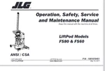 Jlg FS60 FS80 Lift Pod Service Repair Operators Operation Manual Pdf Usb. Fixed Price $29.99.