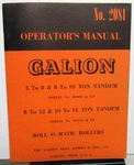 1959 Galion Roll-o-matic Rollers Operators Manual No 2081 Paving Construction. Fixed Price $69.00.