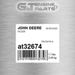 AT32674 Filter Fits John Deere (surplus Open Box). Fixed Price $65.99.