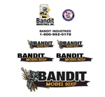 Brush Bandit Wood Chipper Model 90XP Decal Kit, Aftermarket Repro, Uv Laminated. Fixed Price $160.00.