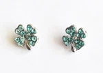 Shamrock 4 Leaf Clover Stud Earrings Spring Green Silver Color St. Patrick's Day. Fixed Price $1000.00.