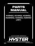 Hyster H190HD2,H210HD2,H230HD2/HDS2,H250HD2,H280HD2 J007 Forklift Parts Manual. Fixed Price $89.00.