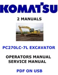 Komatsu PC270LC-7L Hydraulic Excavator Owners Service Shop Operators Manual Pdf. Fixed Price $35.00.