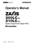 Hitachi Zaxis Zx 200LC-3 210LC-3 Excavator Operators Manual. Fixed Price $69.99.