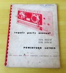 Vtg Lodge & Shipley Powerturn Lathe Manual Models 2516-27 3220-32. Fixed Price $59.99.