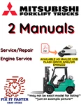 Mitsubishi FG25K-HO Gas Pnuematic Tire Forklift Service Engine Manual Pdf Usb. Fixed Price $40.00.