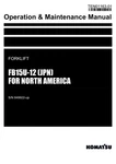 Komatsu FB15U-12 Jpn North America Forklift Operators Manual Sn 849922-UP. Fixed Price $89.00.