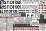 Snorkel S3226E Scissor Lift Full Decal Set W/ Applicator, Instructions, & Pics. Fixed Price $155.00.