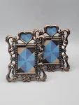 Jennifer Moore S/2 Pierced Iron Dual Picture Frame Photos 3X2"/1.25" Heart. Fixed Price $18.95.