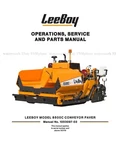 Leeboy 8500C Conveyor Paver Service Parts Repair Manual 1003097-03. Fixed Price $44.00.
