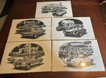 (lot 5) Mustang 1967 Muscle Car Art Auto Print #2115, 2100,2116,2109,2133 Backed. Fixed Price $50.00.