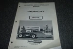 Snorkelift Uno 41E Boom Maintenance User Owner Operator Manual Xz. Fixed Price $137.93.