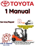 Toyota Forklift 02-6FGU30 Service Repair Manual Pdf File On Usb. Fixed Price $40.00.
