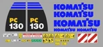 Komatsu PC130 - 8 Decals Stickers Complete Kit. Fixed Price $278.41.