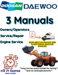 Doosan-daewoo DL250TC Wheel Loader Operators Service Engine Manual Pdf Usb. Fixed Price $50.00.