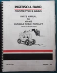 Ingersoll Rand VR-90B Forklift Telehandler Parts Manual Book Catalog. Fixed Price $99.99.