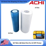 Achi 30*50M/100M Ab Film Transfer Sticker For A3 Uv Dtf Printer 2 Rolls Us Stock. Fixed Price $119.00.