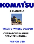 Komatsu WA95-3 Wheel Loader Service Repair Owners Manuals Pdfs On Usb. Fixed Price $29.00.