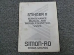Simon Stinger Ii TC-60 TC-85 Truck Crane Troubleshooting & Maintenance Manual. Fixed Price $147.74.