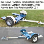 Car Tow Dolly Plans Build Guide, Step By Procedures, Pdf Cd, *nice & Easy*. Fixed Price $15.97.