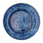 Rare 1820 Dark Blue Scriptural Series Flight Into Egypt Jesus & Mary Wood. Fixed Price $325.00.