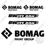 Fits Bomag BW177PDH Vibratory Roller Decal Kit. Fixed Price $124.95.