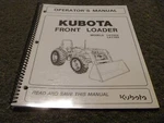 Kubota LA1002 LA1162 Front Loader Owner Operator Manual User Guide Xz. Fixed Price $84.52.