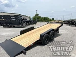 New 2026 7 X 14K Flatbed Wood Deck Power Tilt Equipment Car Hauler Trailer. Fixed Price $7895.00.