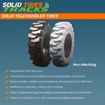 1300-24 Solid Telehandler Tires + Rims 13.00X24 For Gehl RS8-42, RS8-44, Jlg. Fixed Price $10250.00.