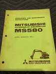 Mitsubishi MS580 Excavator Operators And Maintenance Manual. Fixed Price $99.95.