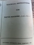Natco Electrical Instructions For Multi-spindle Drilling Tapping Machine. Fixed Price $40.00.