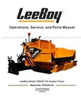 Leeboy Tilt Hopper Paver Operations Service Parts Repair Manual. Fixed Price $49.00.