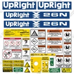 Fits Upright X26N Decal Kit Scissor Lift - 7 Year Outdoor 3M Vinyl!. Fixed Price $174.95.