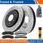 Front Drill Slot Brake Rotors Ceramic Pads Ford Expedition 2010-2021 W/fluid. Fixed Price $184.61.