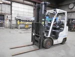 2014 Nissan MCP1F2A25LV, 5,000#, 5000# Cushion Tired Forklift, 7330 Hours. Fixed Price $8885.00.