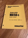Genuine Original Komatsu WA150-5 Wheel Loader Operation Operators Owners Manual. Fixed Price $30.00.