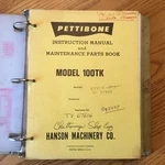 Pettibone 100TK Truck Crane Instruction Service Manual & Maintenance Parts Book. Fixed Price $129.99.