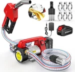 Cordless Electric Fuel Transfer Pump With Nozzle & Hoses Kit 12GPM 4.0AH Battery. Fixed Price $99.00.