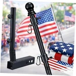 Truck Flag Pole Kit With American & Trailer Hitch Holder -5FT Black. Fixed Price $47.59.