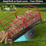 Gravee 1700LBS Garden Dump Cart Tow Behind Steel Trailer 17CU.FT Heavy Duty Util. Fixed Price $314.66.