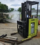 Clark NP300D30 Electric 24 Volt 2750LB Standup Reach Forklift. Fixed Price $3700.00.