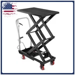 Steel Hydraulic Double Scissor Table Cart 330 Lbs Lifting Height 50 Inches. Fixed Price $249.99.