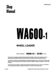 Komatsu WA600-1, WA600-1LE Wheel Loader Service Manual. Fixed Price $59.00.
