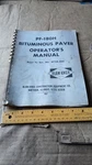 Blaw Knox PF-180H Bituminous Paver Finisher Owner Operator Book Manual Guide. Fixed Price $18.00.