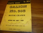 Galion 503 Motor Grader Parts Catalog Manual S/n 1667-5101 No. 2076. Fixed Price $125.87.